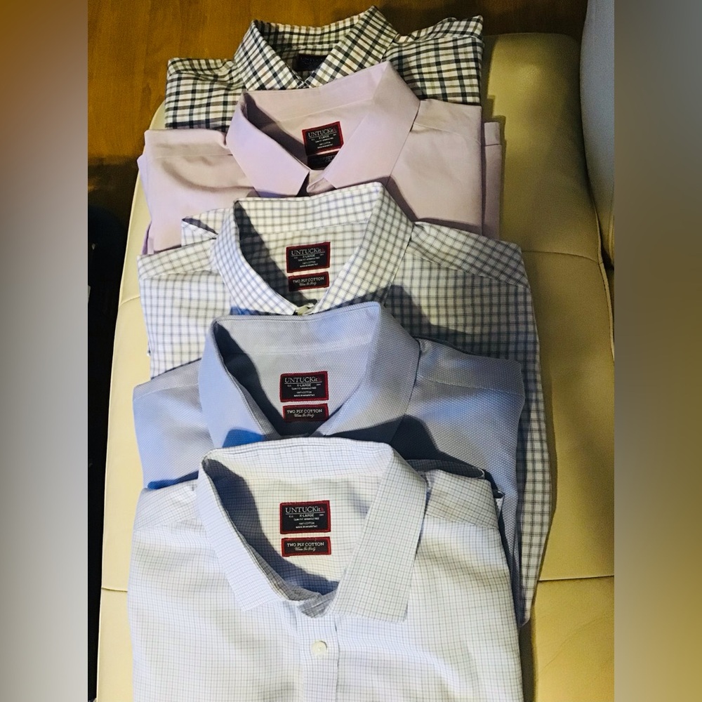 UNTUCKit Men's Casual Button Down Shirts - Pink, Blue, White